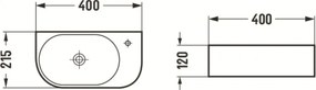 Mexen Viera linker opzetwastafel 40 x 21 cm, wit - 21274000L