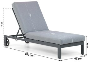 Santika Furniture Santika Mulsanne Lounger Aluminium Grijs