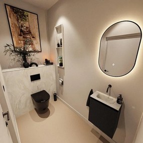 MONDIAZ TURE-DLUX 40cm toiletmeubel Urban. EDEN wastafel Ostra positie midden. Zonder kraangat. TUREDX40URBM0OST