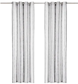 vidaXL Gordijnen met metalen ringen 2 st 140x245 cm katoen antraciet