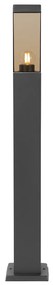 Moderne buitenlamp paal donkergrijs met smoke 80 cm - Malios
