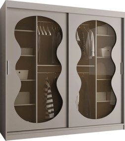 Kledingkast Hartford 532, Kasjmier, 200x200x62cm, 170 kg, Kledingkast deuren: Schuivend, Aantal planken: 5, Aantal planken: 5