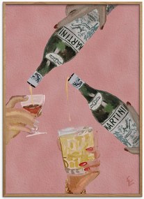 Ingelijste digitale print One More Martini, Please van Ekaterina Zagorska