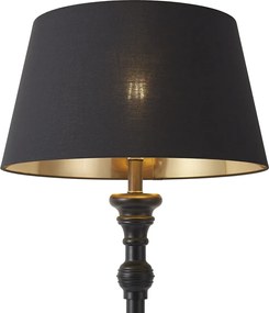 Vloerlamp met 45 cm kap zwart met gouden binnenkant - Classico