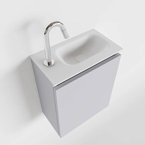 Mondiaz Ture 40cm toiletmeubel cale met wastafel talc rechts 1 kraangat