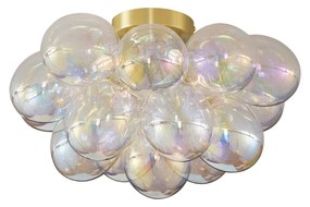 Design plafondlamp messing met regenboog glas 4-lichts - Uvas Design G9 bol / globe / rond Binnenverlichting Lamp