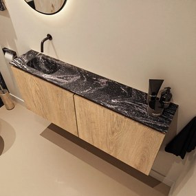 Mondiaz Ture DLux toiletmeubel 120cm washed oak met wastafel lava links zonder kraangat