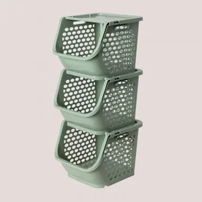 Set Van 3 Opbergmanden Van Polypropyleen Bazyl Celadon - Sklum