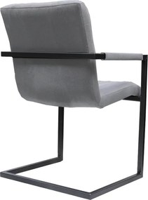Eetkamerstoel - Lara met leuning - stof Element grijs 03