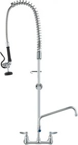 VEVOR Commerciële Keukenkraan met Uittrekbare Voorspoeldouche, 118 cm Hoogte, 203 mm Midden, 305 mm Draaibare Uitloop, Messing Keukenkraan voor Aanrechtbladmontage, voor 1/2/3-Kommen Spoelbak