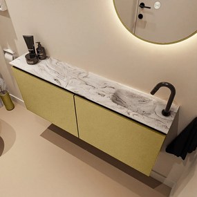 Mondiaz Ture DLux toiletmeubel 120cm oro met wastafel glace rechts met kraangat