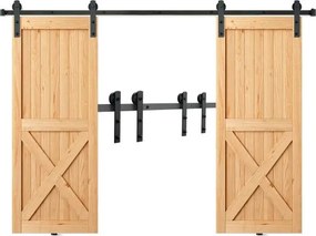 VEVOR 244cm schuifdeurbeslag I-vormig schuifdeursysteem met 2-delige rails Draagvermogen van 150 kg Looprail Ideaal voor schuifdeuren met een deurdikte van 32-45 mm en een deurbreedte van 1,12-1,32 m