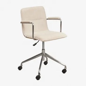 Seifert Bureaustoel Met Wielen En Armleuningen Stof Beige & Stof & Grijs Geborsteld - Sklum