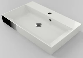 SaniGoods Kolo wastafel 80cm zonder kraangat wit mat