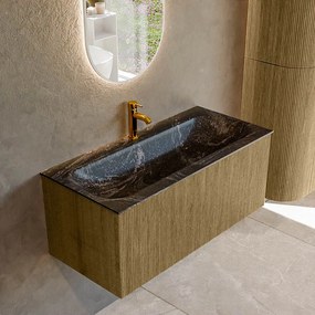 Mondiaz Kurve-dlux 100cm badmeubel dusk met 1 lade en wastafel big medium midden 1 kraangat lava