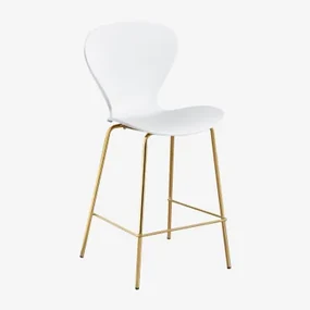 Pak Van 4 Uit Hoge Krukken Wit & ↑65 Cm & Goud - Sklum