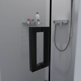 Saniclear Modern profielloze douchedeur 70x200 met zwarte scharnieren