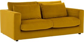 Goossens Bank Ravenia geel, stof, 2,5-zits, stijlvol landelijk
