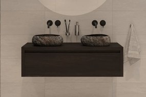 Gliss Design Ares badmeubel 120cm charcoal met rivierstenen waskommen