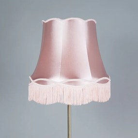 Retro vloerlamp messing met Granny kap roze 45 cm - Kaso Retro E27 rond Binnenverlichting Lamp
