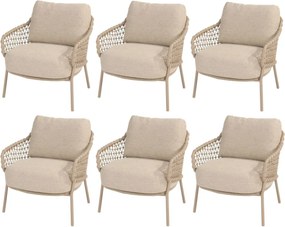 Sardinia low dining tuinstoel latte 4 Seasons Outdoor set van 6