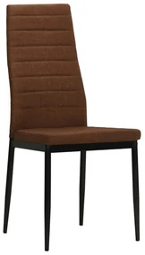 vidaXL Eetkamerstoelen 4 st stof bruin