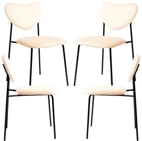 Pak 4 Cora stoelen van zwart fluweel