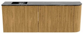 Mondiaz Joya DLux 110cm toiletmeubel ronding rechts oak met wastafel faye links 1 kraangat lava