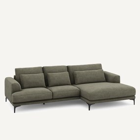 XL hoekbank rechts van katoen en linnen, MARSILE