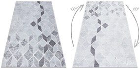 Tapijt MEFE modern B400 blokjes, geometrisch , 3D - Structureel,  twee poolhoogte , grijskleuring