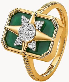 Vergulde ring Veronique met edelstenen