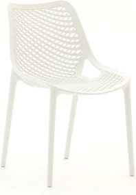 Dining tuinstoel | Forza  Ripi | Kunststof | Wit | Stapelbaar | Kees Smit Tuinmeubelen