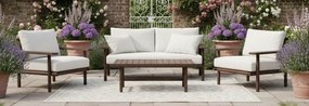 The Outsider Stoel-Bank Loungeset - Laruna - Acaciahout - Vintage Bruin /  Wit - The Outsider