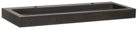 Sanituba Black Spirit wastafel basalt met twee kraangaten 120cm