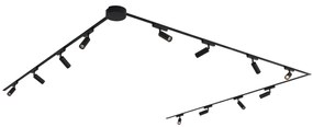 LED Modern railsysteem met 12 Spot / Opbouwspot / Plafondspots zwart 1-fase - Magnetic Samson Modern Binnenverlichting Lamp