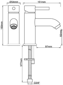Mueller Round wastafelmengkraan laag PVD-coating chroom