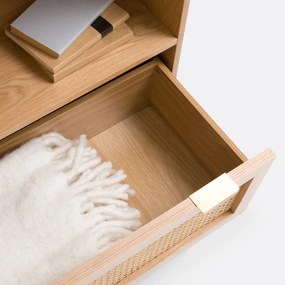 Boekenkast, fineereik en rotan, Loris