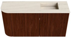 Mondiaz Joya DLux 80cm toiletmeubel ronding links ruby met wastafel faye rechts 1 kraangat meli