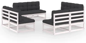vidaXL 8-delige Loungeset met kussens massief grenenhout