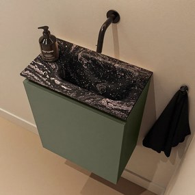 Mondiaz Ture DLux toiletmeubel 40cm army met wastafel lava rechts zonder kraangat