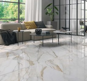 Gepolijste Vloertegel 60x60 Cm Marmerlook Nevada Gold NR112