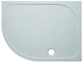 Crosswater Shower Tray douchebak 120x80x4.5cm links inclusief 90mm afvoer 55 radius met antikalkbehandeling polybeton wit SRQ81200LH