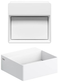 Clou New Flush 1 fontein solid surface 28cm met afvoerplaat wit mat
