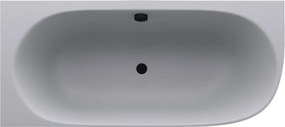 Polysan Sussi halfvrijstaand bad links mineraalmarmer 160x70cm grijs mat