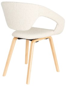 Zuiver Flexback Design Eetkamerstoel Hout Beige Boucle