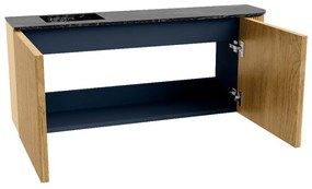Mondiaz Joya DLux 100cm toiletmeubel ronding rechts oak met wastafel faye links zonder kraangat lava