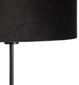 Smart vloerlamp met dimmer zwart met velours kap zwart 35 cm incl. Wifi A60 - Parte Klassiek / Antiek E27 cilinder / rond rond Binnenverlichting Lamp