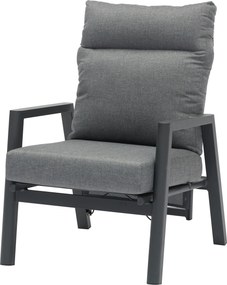 Caribbean verstelbare lounge tuinstoel aluminium dark grey