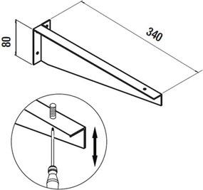 Muebles Compact ophangbevestiging 34cm chroom