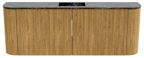 Mondiaz Joya DLux 115cm toiletmeubel ronding links/rechts oak met wastafel faye midden 1 kraangat lava